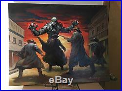 Original Oil On Canvas Ken Kelly Art Painting Huge 30X24 Western Robot Fantasy