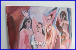 Original Oil On Canvas Painting Picasso Lady Gaga Jeff Koons Art Pop Artwork Big