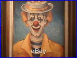 Original Oil On Canvas Red Skelton Painting Dated 1950 Signedgirl Clown