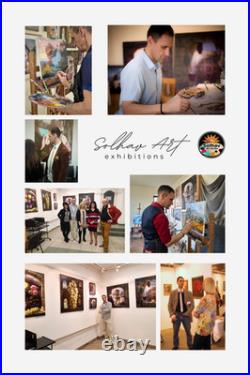 Original Oil Painting 10x8 Blue Dancing Couple Figurative Expressionism