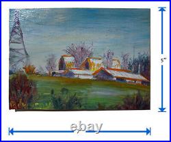 Original? Oil? Painting? Farm? Horse Cow Landscape? Art? Pop? Abstract? Outsider Shrek