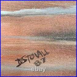 Original Oil Painting Framed Seascape Sunset Ocean Waves Coastal Art Signed 1987