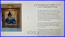 Original Oil Painting Harlequin Boy Painting Luigi Corbellini Signed