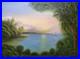 Original-Oil-Painting-Lake-Sunset-Sailboat-Oak-Tree-Landscape-16-5x11-7-Signed-01-mr