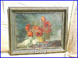 Original Oil Painting MAX STRECKENBACH POPPIES IN BLOOM