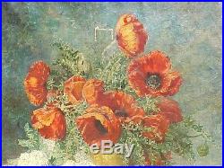 Original Oil Painting MAX STRECKENBACH POPPIES IN BLOOM