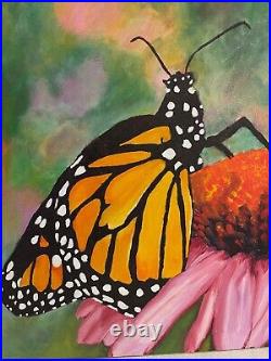 Original Oil Painting Monarch By Karen Zumbrun Oil on Canvas 20 x 20 Unframed