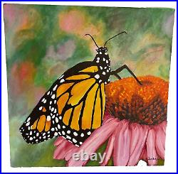 Original Oil Painting Monarch By Karen Zumbrun Oil on Canvas 20 x 20 Unframed