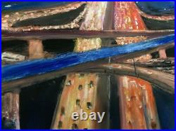 Original Oil Painting Night Lights (Cityscape) 20x16 on Canvas