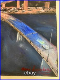 Original Oil Painting Night Lights (Cityscape) 20x16 on Canvas