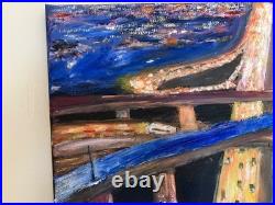 Original Oil Painting Night Lights (Cityscape) 20x16 on Canvas
