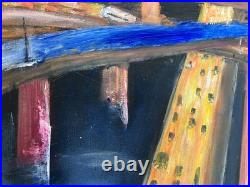 Original Oil Painting Night Lights (Cityscape) 20x16 on Canvas
