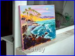 Original Oil Painting On Canvas Laguna Beach Art Seascape California Landscape