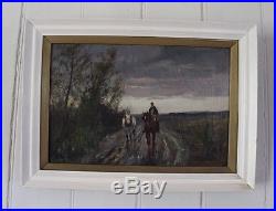 Original Oil Painting On Canvas Signed C W Oswald Equestrian Landscape Framed