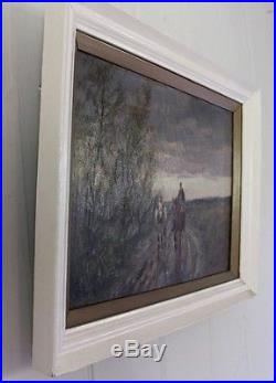 Original Oil Painting On Canvas Signed C W Oswald Equestrian Landscape Framed