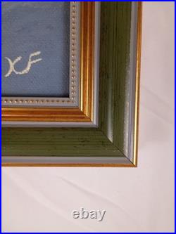 Original Oil Painting Portrait Blonde Woman Pinup Fine Art Framed 8.5x11 1 of 1