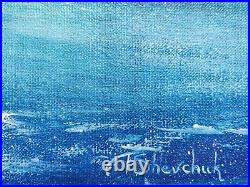 Original Oil Painting Sea Wave Seascape Art on Canvas Modern Hand Painted 23x16