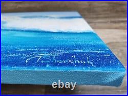 Original Oil Painting Sea Wave Seascape Art on Canvas Modern Hand Painted 23x16