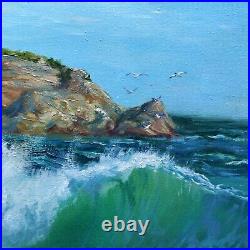 Original Oil Painting Seascape with Waves Impressionistic Beauty Art on Canvas