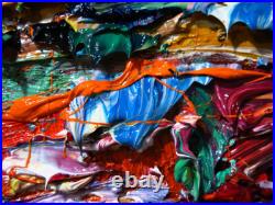 Original Oil? Painting Vintage Art? Signed Impressionism Pop? Abstract Nature Deco