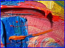 Original Oil? Painting Vintage Art? Signed Impressionism Pop? Abstract Nature Deco