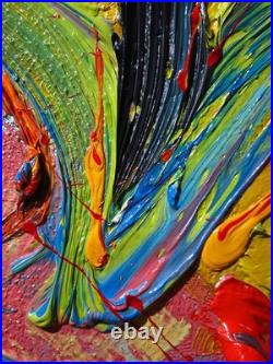 Original Oil? Painting Vintage Art? Signed Impressionism Pop? Abstract Nature Deco