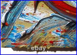 Original Oil? Painting Vintage Art? Signed Impressionism Pop? Abstract Nature Deco