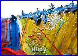 Original Oil? Painting Vintage Art? Signed Impressionism Pop? Abstract Nature Deco