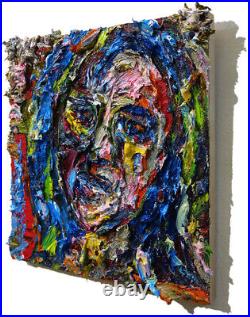 Original Oil? Painting? Vintage? New? Art? Signed'23 Abstract Female Portrait Girl A