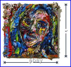 Original Oil? Painting? Vintage? New? Art? Signed'23 Abstract Female Portrait Girl A