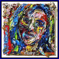 Original Oil? Painting? Vintage? New? Art? Signed'23 Abstract Female Portrait Girl A