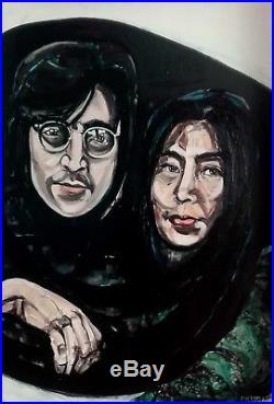 Original Oil Painting of John Lennon and Yoko Ono Portrait on canvas
