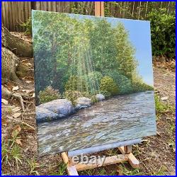 Original Oil Painting on Canvas 18x18 Silence Original Artwork