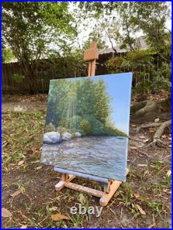 Original Oil Painting on Canvas 18x18 Silence Original Artwork