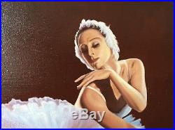 Original Oil Painting on Canvas Ballerina, Mockba 2003, Signed by Russian Artist