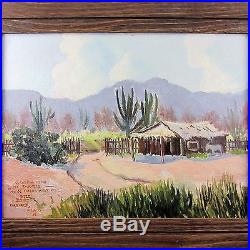 Original Oil Painting on Canvas Board Western Artist Bill Bender Vintage 1968