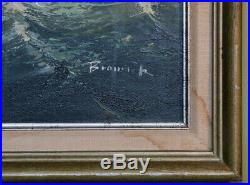 Original Oil Painting on Canvas Waves Tall Ship Seascape Signed by Bronipak