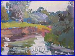 Original Oil Painting on canvas Landscape Evening Ukrainian Art Signed 50? 60cm