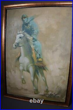 Original Oil on Canvas Arabian Knight / Horseman by George Shtiwi 1996