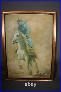 Original Oil on Canvas Arabian Knight / Horseman by George Shtiwi 1996