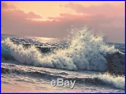 Original Oil on Canvas Art Painting Breaking Waves Ocean Seascape Larry Prellop