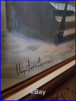 Original Oil on Canvas Lloyd Garrison art A christmas carol scrooge Signed