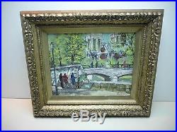 Original Oil on Canvas Reiter Notre Dame Seine River Paris France Pont Tournelle