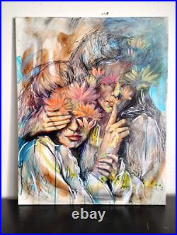 Original Oil on Canvas by Jon Hul's Daughter Big 24 x 30 Lot #1