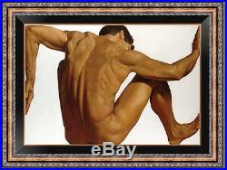 Original Oil painting art male nude Model on canvas 24x36