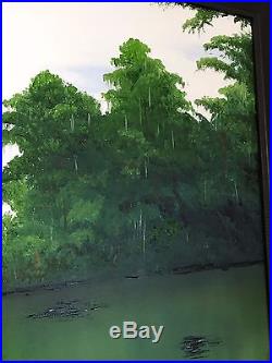 Original Old Florida painting of Black Creek day time. Oil on Canvas 44 x 48