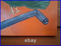 Original Painting 12x16 Acrylic & Spraypaint on canvas birds, pipes