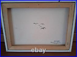 Original Painting 12x16 Acrylic & Spraypaint on canvas birds, pipes
