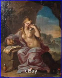 Original Painting 18 century Sainte Magdalene Oil on Canvas