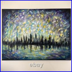 Original Painting Abstract Cityscape Confetti City 36x48 on Canvas Modern Art